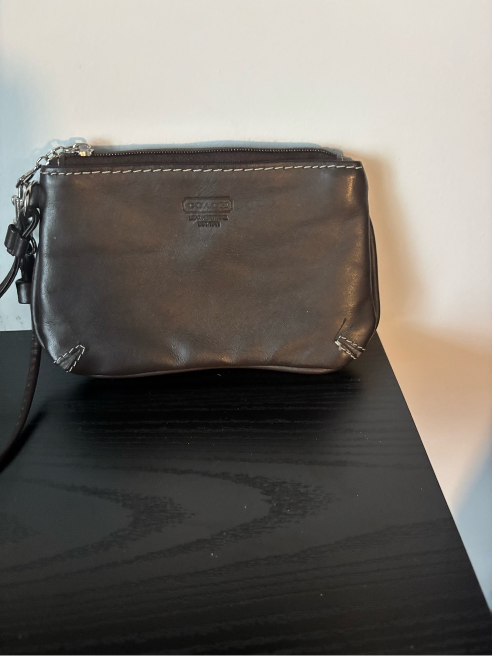 Coach Brown Leather Wristlet Wallet